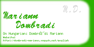 mariann dombradi business card